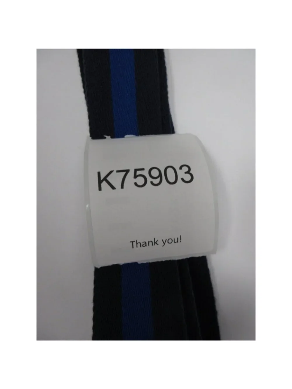 VGT Polo Ralph Lauren Belt XL Navy Striped Webbing D Ring Preppy Y2K